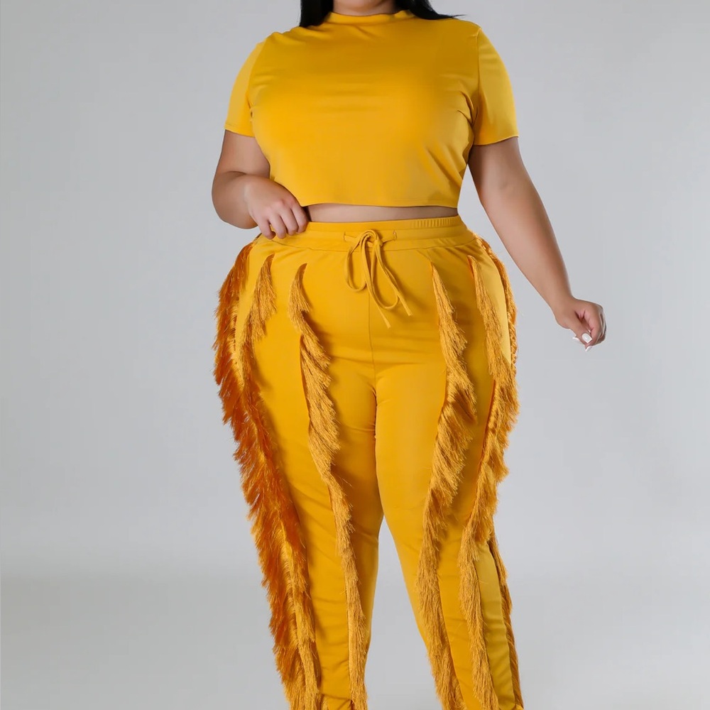 Yellow Fringe Women's Set